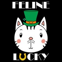 Feline Lucky Cat St Patricks Day Drawstring Bag