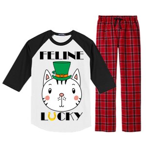 Feline Lucky Cat St Patricks Day Raglan Sleeve Pajama Set