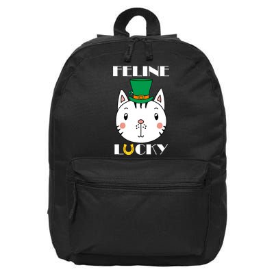 Feline Lucky Cat St Patricks Day 16 in Basic Backpack