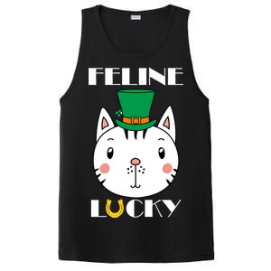 Feline Lucky Cat St Patricks Day PosiCharge Competitor Tank