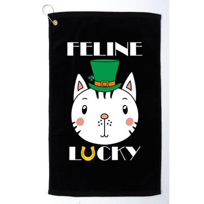 Feline Lucky Cat St Patricks Day Golf Towel