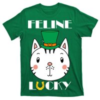 Feline Lucky Cat St Patricks Day T-Shirt