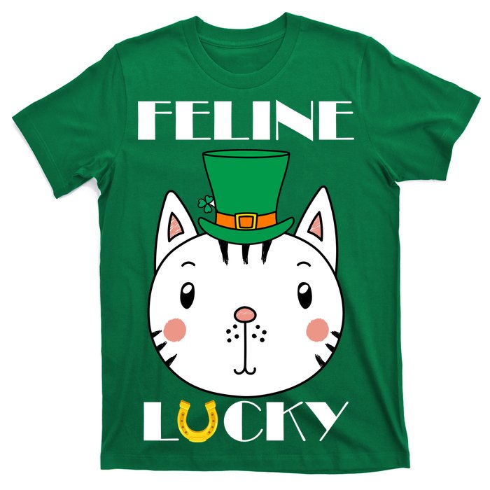 Feline Lucky Cat St Patricks Day T-Shirt