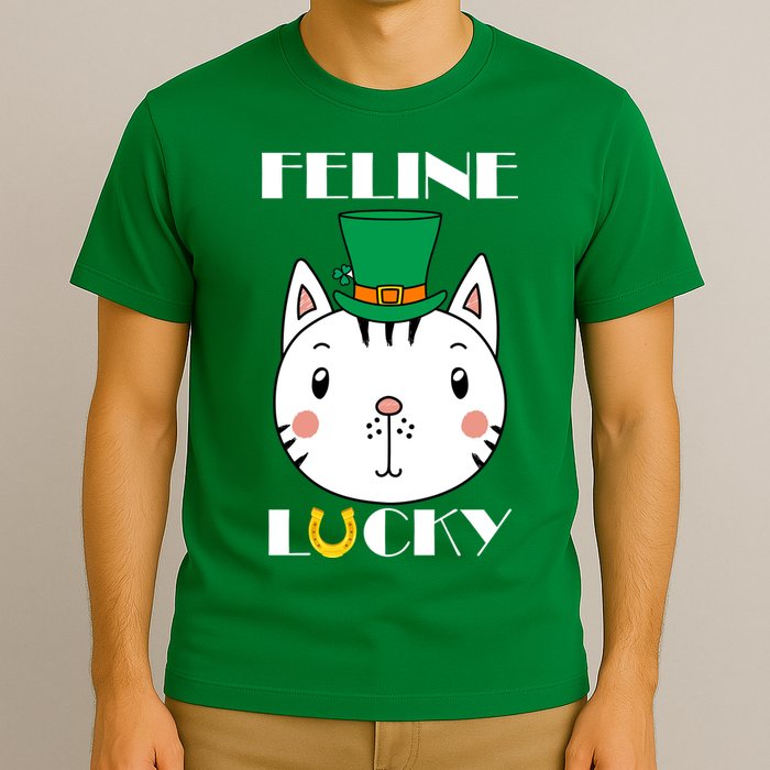 Feline Lucky Cat St Patricks Day T-Shirt