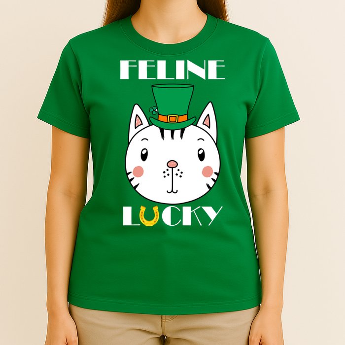 Feline Lucky Cat St Patricks Day T-Shirt
