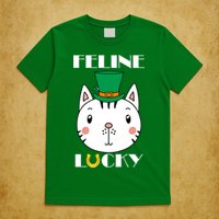 Feline Lucky Cat St Patricks Day T-Shirt