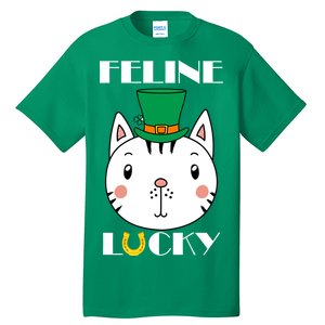 Feline Lucky Cat St Patricks Day Tall T-Shirt