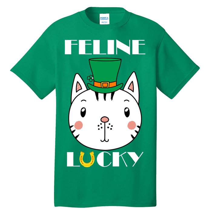 Feline Lucky Cat St Patricks Day Tall T-Shirt