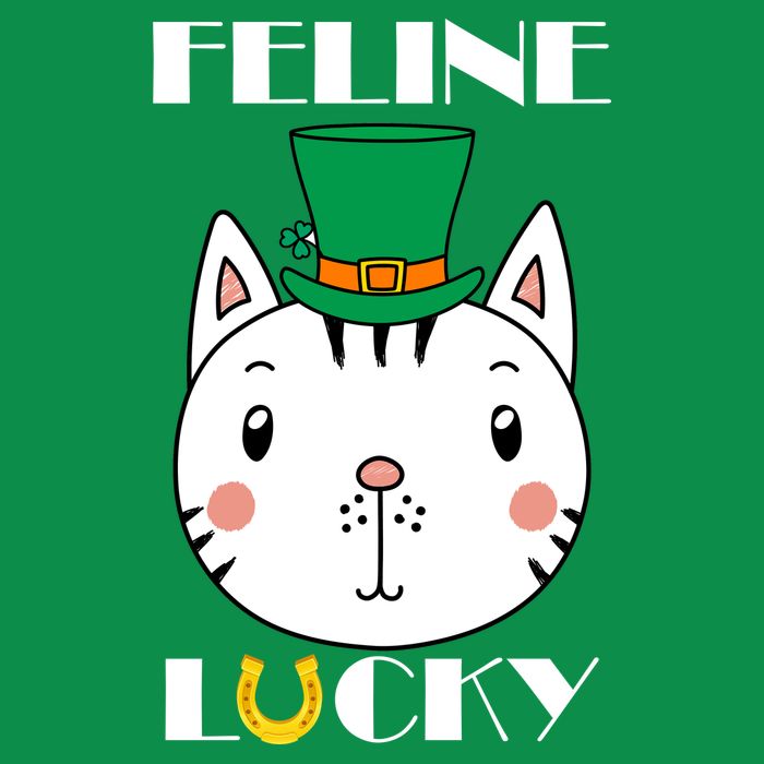Feline Lucky Cat St Patricks Day Tall T-Shirt