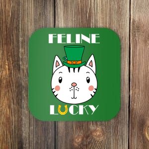 Feline Lucky Cat St Patricks Day Coaster