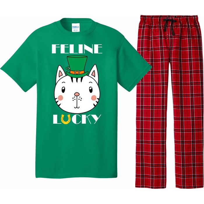 Feline Lucky Cat St Patricks Day Pajama Set