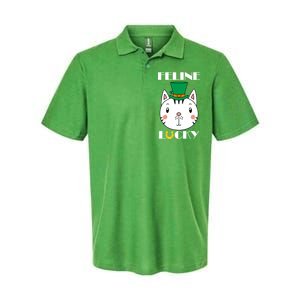 Feline Lucky Cat St Patricks Day Softstyle Adult Sport Polo