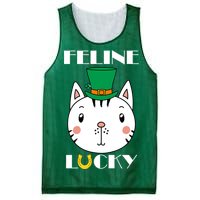 Feline Lucky Cat St Patricks Day Mesh Reversible Basketball Jersey Tank