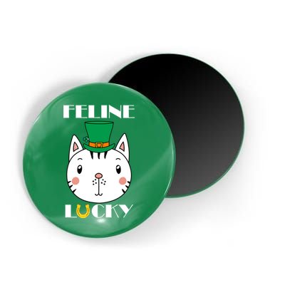 Feline Lucky Cat St Patricks Day Magnet