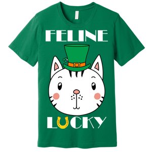 Feline Lucky Cat St Patricks Day Premium T-Shirt