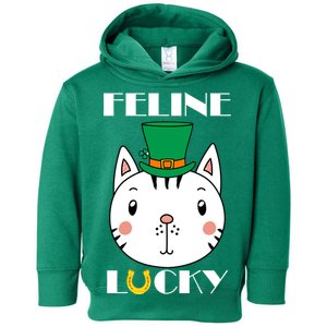 Feline Lucky Cat St Patricks Day Toddler Hoodie