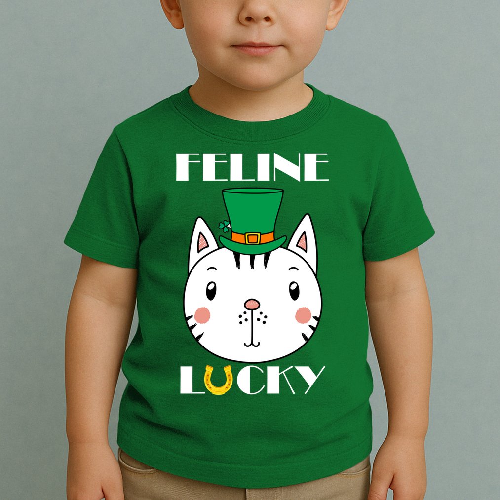 Feline Lucky Cat St Patricks Day Toddler T-Shirt