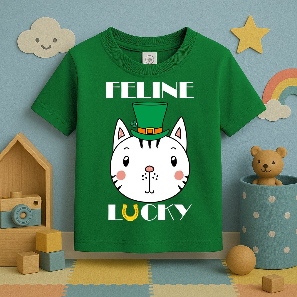 Feline Lucky Cat St Patricks Day Toddler T-Shirt