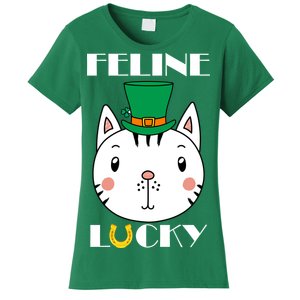 Feline Lucky Cat St Patricks Day Women's T-Shirt