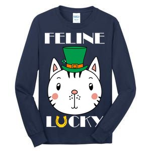 Feline Lucky Cat St Patricks Day Tall Long Sleeve T-Shirt