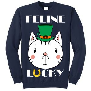 Feline Lucky Cat St Patricks Day Tall Sweatshirt