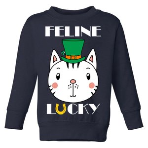 Feline Lucky Cat St Patricks Day Toddler Sweatshirt