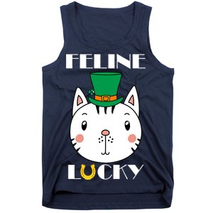 Feline Lucky Cat St Patricks Day Tank Top