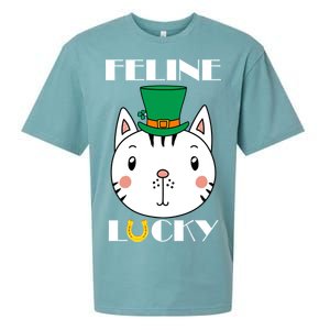 Feline Lucky Cat St Patricks Day Sueded Cloud Jersey T-Shirt