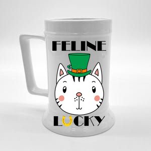 Feline Lucky Cat St Patricks Day Beer Stein