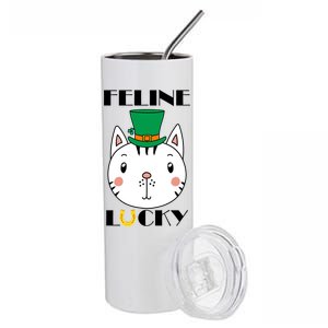 Feline Lucky Cat St Patricks Day Stainless Steel Tumbler