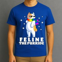Feline The Purride LGBT Gay Pride Cat T-Shirt
