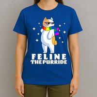 Feline The Purride LGBT Gay Pride Cat T-Shirt