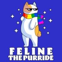 Feline The Purride LGBT Gay Pride Cat T-Shirt