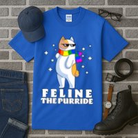 Feline The Purride LGBT Gay Pride Cat Tall T-Shirt