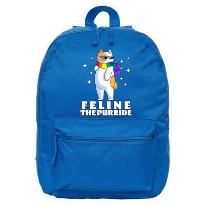 Feline The Purride LGBT Gay Pride Cat 16 in Basic Backpack