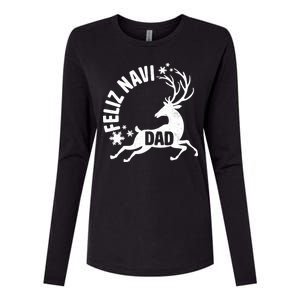 Feliz Navi Dad Womens Cotton Relaxed Long Sleeve T-Shirt