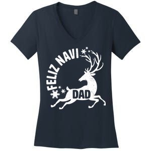 Feliz Navi Dad Women's V-Neck T-Shirt