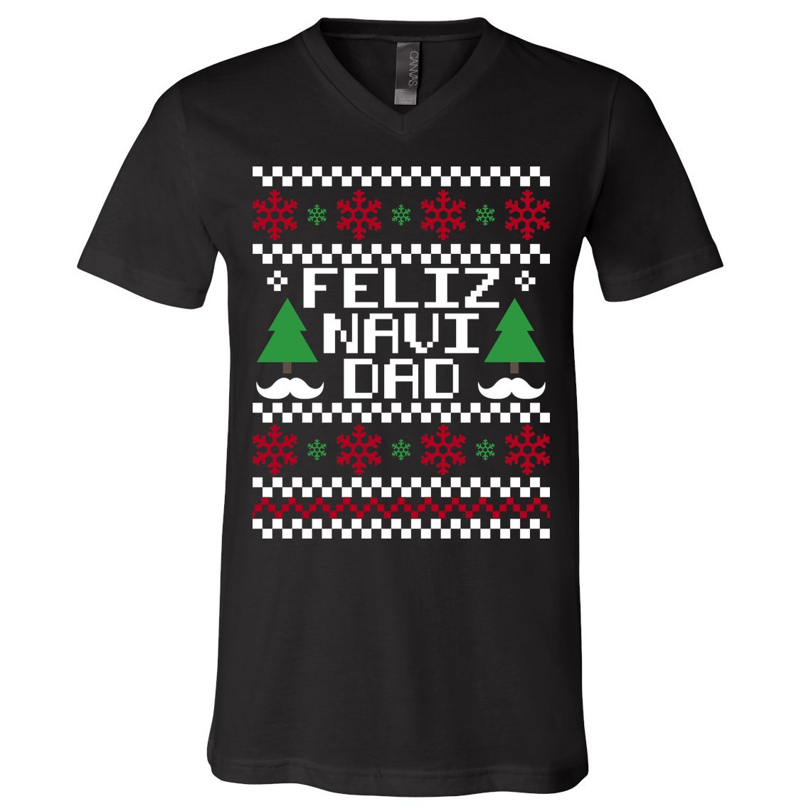 Feliz Navi DAD Ugly Christmas V-Neck T-Shirt