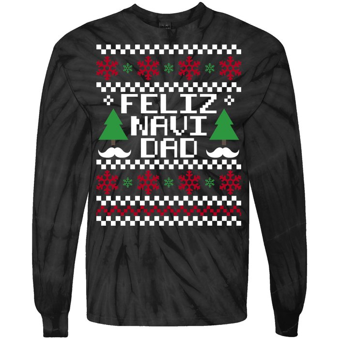 Feliz Navi DAD Ugly Christmas Tie-Dye Long Sleeve Shirt