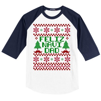 Feliz Navi DAD Ugly Christmas Baseball Sleeve Shirt