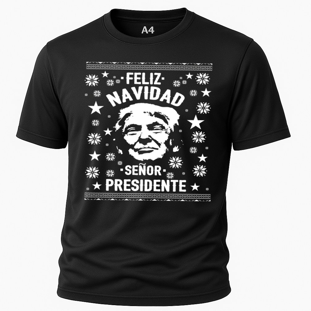 Feliz Navidad Senor President Donald Trump Cooling Performance Crew T-Shirt