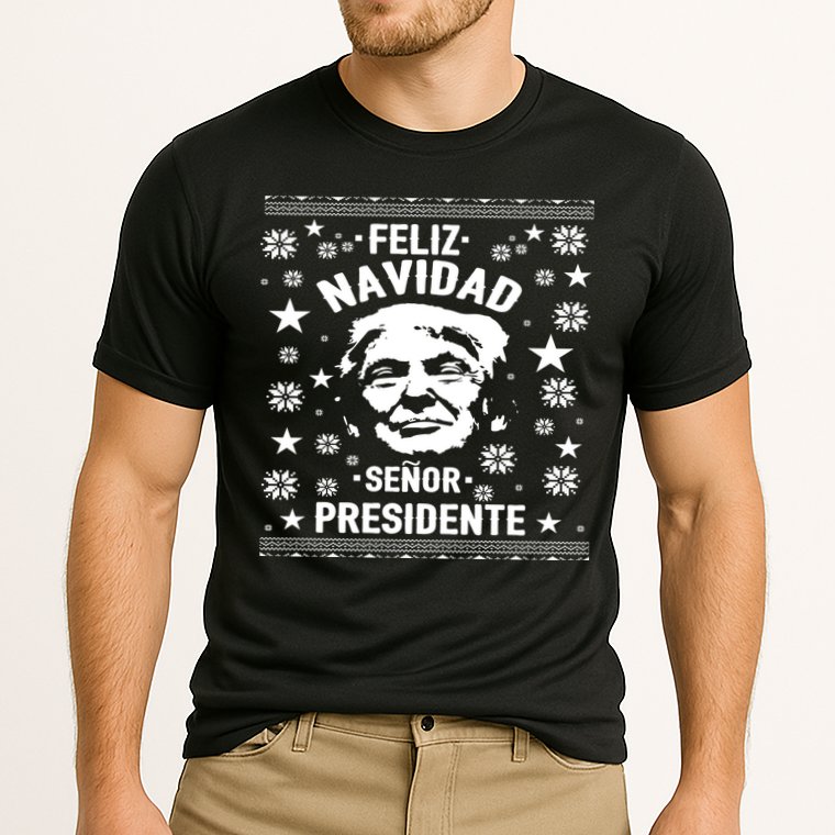 Feliz Navidad Senor President Donald Trump Cooling Performance Crew T-Shirt