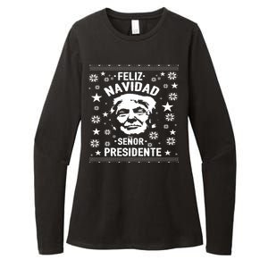 Feliz Navidad Senor President Donald Trump Womens CVC Long Sleeve Shirt