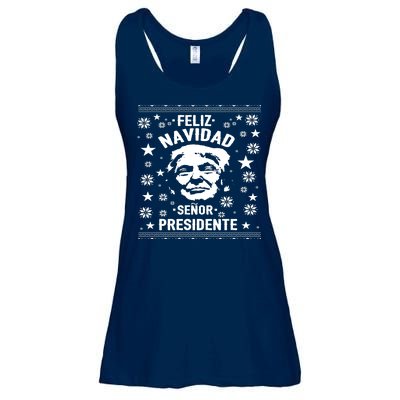 Feliz Navidad Senor President Donald Trump Ladies Essential Flowy Tank