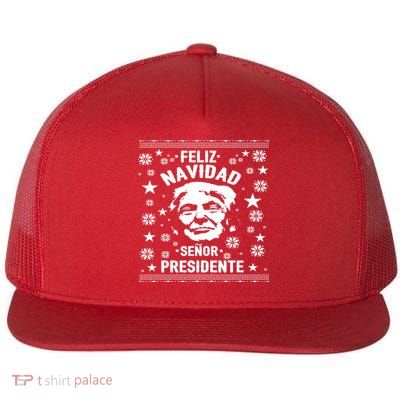 Feliz Navidad Senor President Donald Trump Flat Bill Trucker Hat