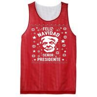 Feliz Navidad Senor President Donald Trump Mesh Reversible Basketball Jersey Tank