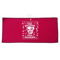 Feliz Navidad Senor President Donald Trump Large Microfiber Waffle Golf Towel