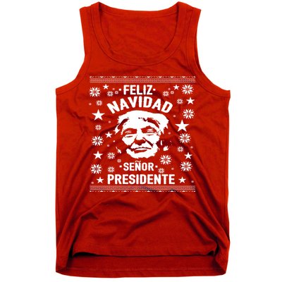 Feliz Navidad Senor President Donald Trump Tank Top
