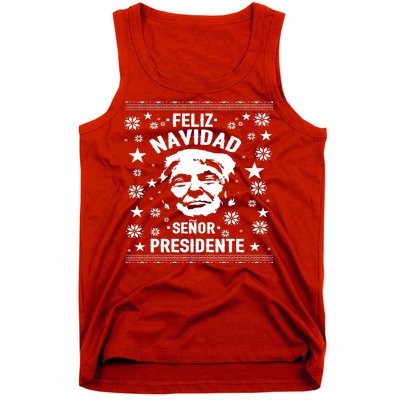 Feliz Navidad Senor President Donald Trump Tank Top