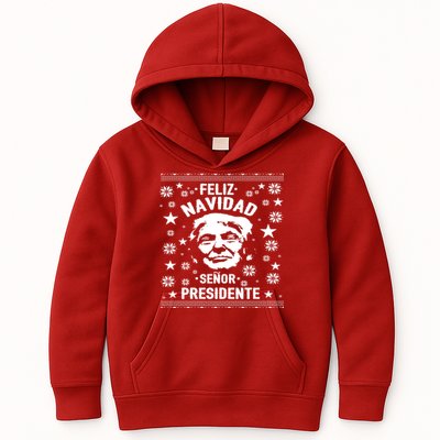 Feliz Navidad Senor President Donald Trump Kids Hoodie